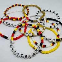 Deutschland Fan-Armband – Handgemachtes Perlenarmband in Schwarz Rot Gold – Germany, Deutschland oder WM