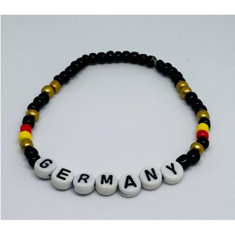 Deutschland Fan-Armband – Handgemachtes Perlenarmband in Schwarz Rot Gold – Germany, Deutschland oder WM Bild 2