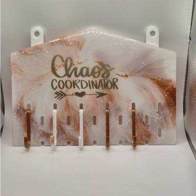 Organizer Chaos Coordinator Burning Gold-weiß im Skadis Stil – 5 Haken, 25x18cm