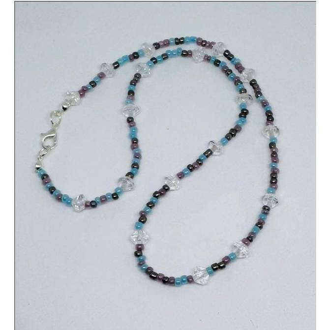 Handgemachtes Diamant Style Perlen Halsband – Boho Y2K Minimalistische Halskette Damen Bild 1