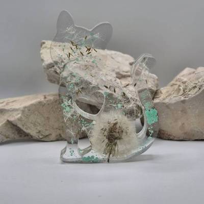 Katze mit Pusteblume Mint