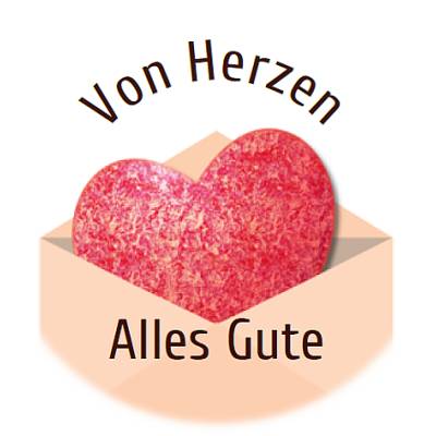 Digitale Sticker Vorlage: Alles Gute | 24 runde Etiketten (4cm) | Für Avery 40-RND oder Motivstanzer zum Ausdrucken