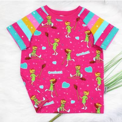 T-Shirt Bibi Blocksberg Freunde fürs Leben, Mädchenshirt, Sommerkleid, handmade, pink, kurzarm, Gr. 98, 104, 110, 116