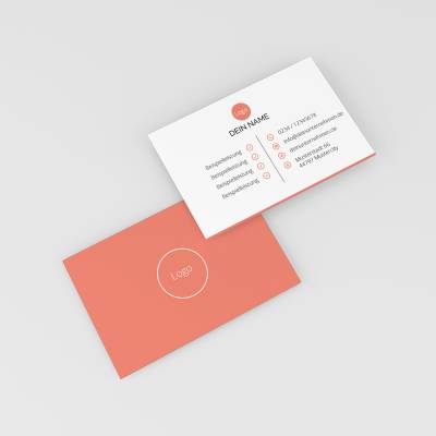 100/250/500 personalisiertes Visitenkarten mit Logo | Neutrales Design koralle |  Unternehmen