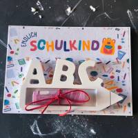 Einschulungsgeschenk: Kreatives Geldgeschenk-Set mit ABC-Halter