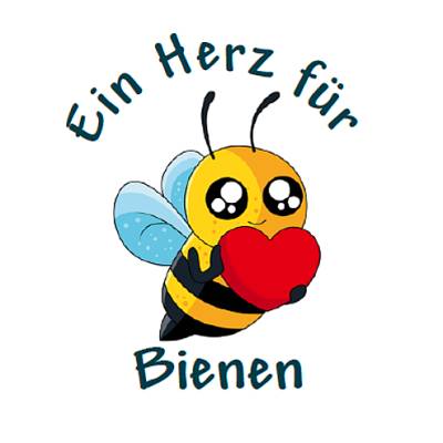Digitale Sticker Vorlage: Ein Herz für Bienen, 24 runde Etiketten (4cm), Avery L3415 oder Motivstanzer zum Ausdrucken