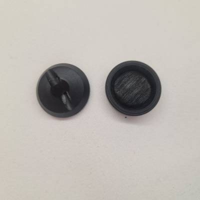 Knopf 22mm Öse Stopfenlook Schwarz
