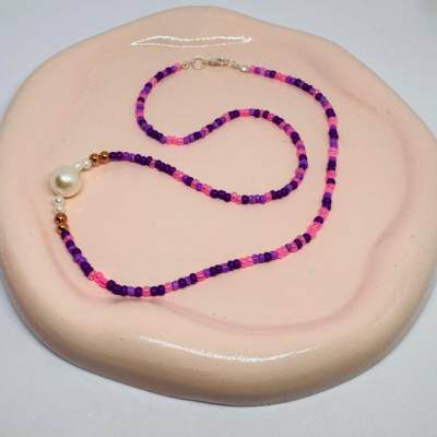 Handgemachtes Diamant Style Perlen Halsband – Boho Y2K Minimalistische Damen Halskette personalisierbar