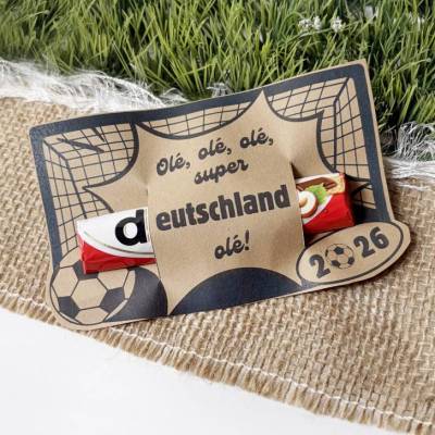 Fußball WM Schokolade Druckvorlage, PDF Fanartikel Mitgebsel für Fußballfans, DIY Geschenk zum Ausdrucken, Weltmeistersc