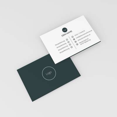 100/250/500 personalisiertes Visitenkarten mit Logo | Neutrales Design dunkelblau | Unternehmen