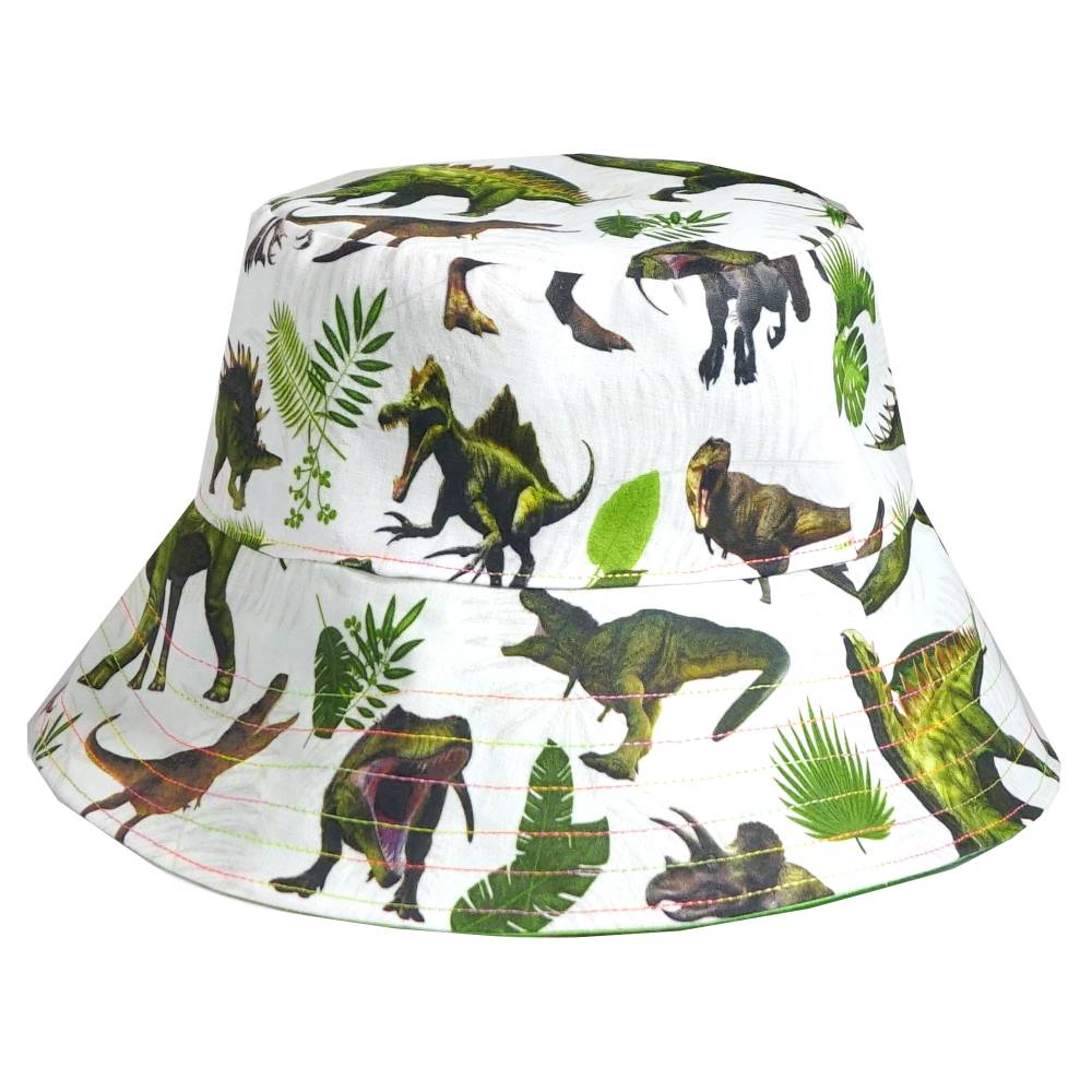 Wendbarer Kinder Sommerhut Bucket Hat *Dinos* – Sonnenschutz aus Baumwolle Bild 1