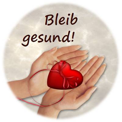 Digitale Sticker Vorlage: Bleib gesund | 24 runde Etiketten (4cm) | Für Avery 40-RND oder Motivstanzer zum Ausdrucken