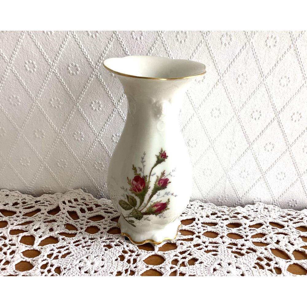 Vintage Rosenthal Vase Moosrose Classic Rose aus den 50er/60er Jahren