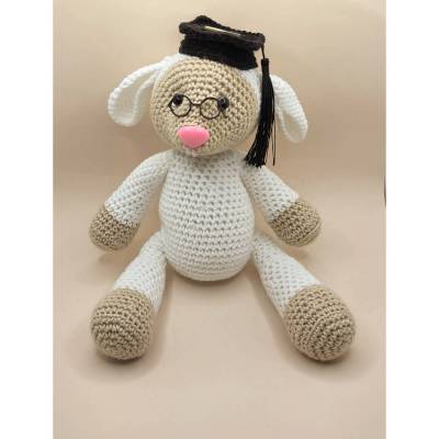 Gehäkeltes Lamm Lambert (26 cm) | Hochwertiges Amigurumi aus Baumwolle | Handgefertigt als Geschenk und Dekoration