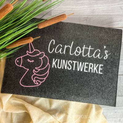 Personalisierte Filzmappe für Kinderkunstwerke | Sammelmappe für Bilder & Bastelarbeiten mit Namen