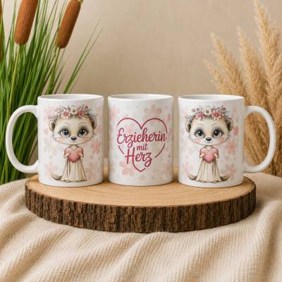 Tasse Keramik 330 ml - Kaffeetasse & Teetasse | Weltbeste Erzieherin - Liebevolles Dankeschön für Begleitung