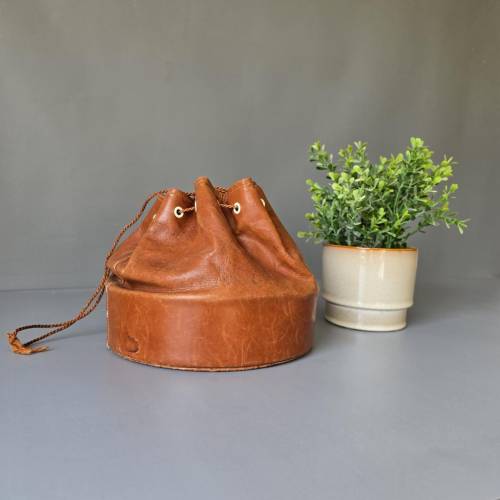 Beuteltasche aus Leder - Vintage Bucket Bag