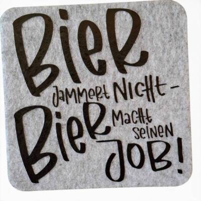 6er Set Untersetzer mit Spruch aus Filz