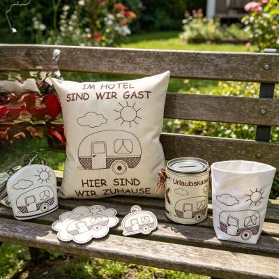 Stickdatei XXL Set Wohnwagen, Camping, Urlaub 779 Maschinenstickerei 