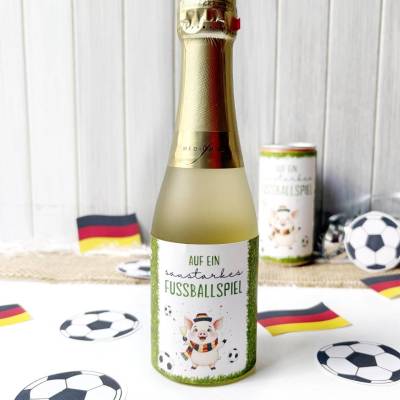 Fußball WM Prosecco Etikett – Druckvorlage für Sektflasche & Dose, DIY Geschenkidee für Fußballfans