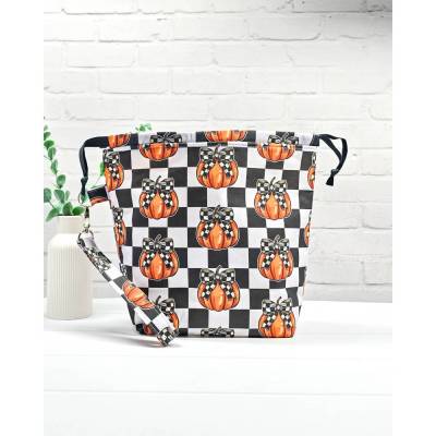 Projekttasche für Stricken Größe M | Projektbeutel | Stricktasche | Bobbeltasche - Halloween