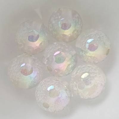 20 UV Pastell Regenbogen Acrylperlen 16mm clear crystal