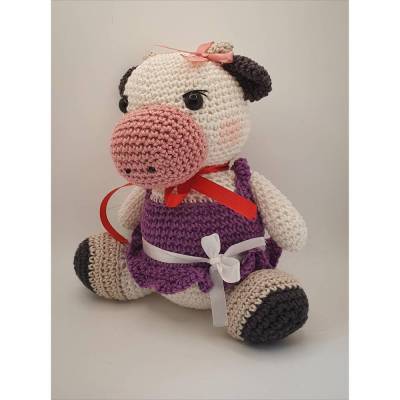 Gehäkelte Kuh Karina (18 cm) | Hochwertiges Amigurumi aus Baumwolle | Handgefertigt als Geschenk und Dekoration