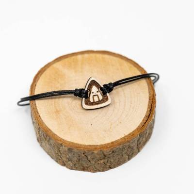 Armband, Holz Kawaii Onigiri | Freundschaftsarmband | Schnur Kordel Armband verstellbar | Japan Fans