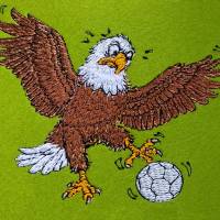 Fußball Adler Stickdatei 12-14x18cm – Lustiges Fußballmotiv für deine Stickmaschine
