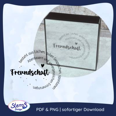 Freundschaft Laserdatei SVG • Freundschaft Spruch • Geschenk für Freundin • Wanddeko Datei • Schild Laser Design • inkl.