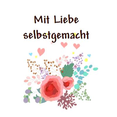 Digitale Sticker Vorlage: Handmade selbstgemacht, 24 runde Etiketten (4cm), Avery L3415 oder Motivstanzer zum Ausdrucken