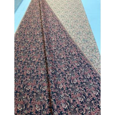 Fester Möbel Jacquard Stoff Ornamente Doubleface Schwarz Rostrot METERWARE