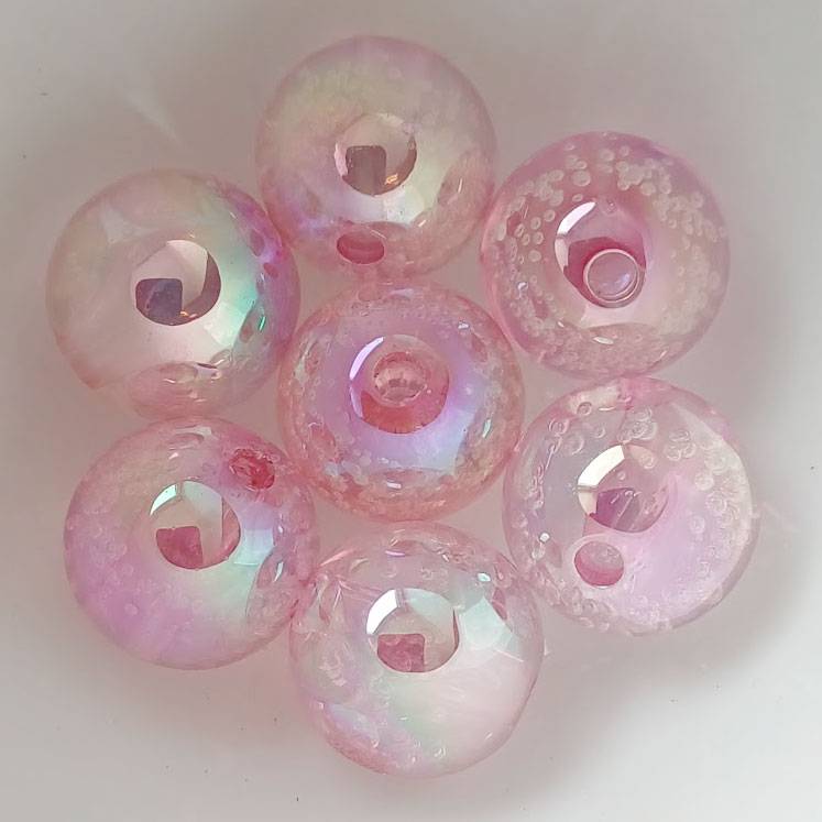 20 UV Pastell Regenbogen Acrylperlen 16mm pink crystal Bild 1