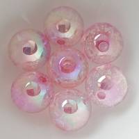 20 UV Pastell Regenbogen Acrylperlen 16mm pink crystal