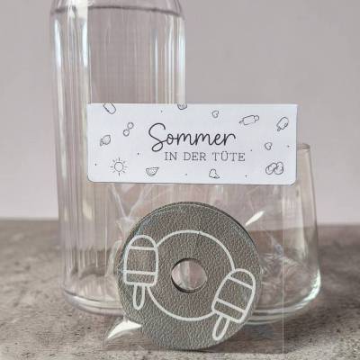 Sommer in der Tüte: 3er Set Glasmarkierer/Untersetzer "Eis-Edition" mit UV-Effekt