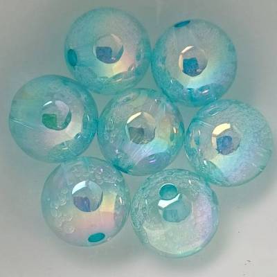 20 UV Pastell Regenbogen Acrylperlen 16mm mint crystal