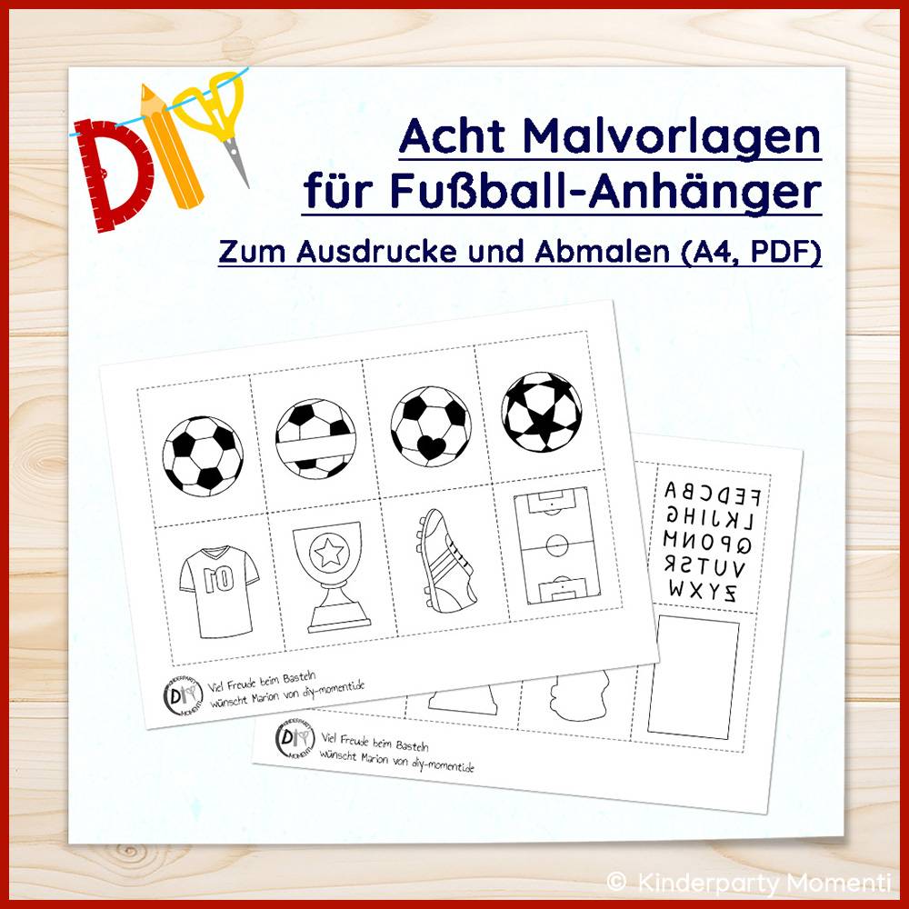 Bastelvorlagen für Reflektor Anhänger mit Fußball Motiven Bild 7