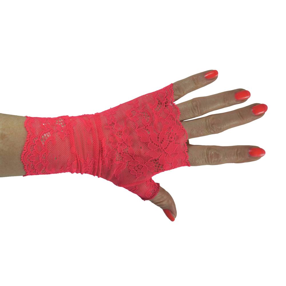 Handschuhe fingerlos neon pink | leuchtend party uv-aktiv techno goa psy |  handgefertigtes Unikat