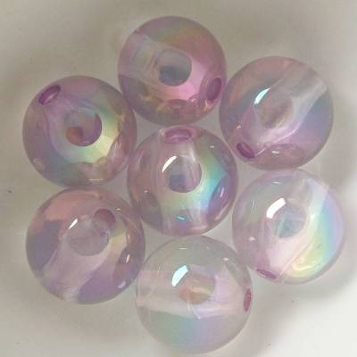 20 UV Pastell Regenbogen Acrylperlen 16mm flieder crystal