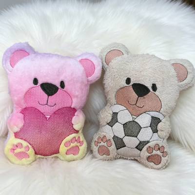 Stickdatei Teddy XXL mit Fussball Herz In the Hoop Set 2690a – Maschinenstickerei von Design-by-Jasmina