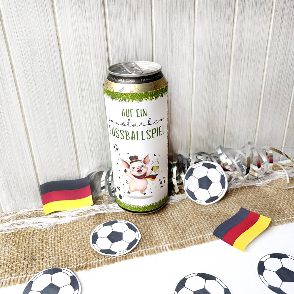 Witziges Bierflaschenetikett Fußball WM – Geschenkidee für Fans, Freunde & Kollegen – PDF Druckvorlage für Dose & Flasche Bild 1
