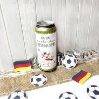 Witziges Bierflaschenetikett Fußball WM – Geschenkidee für Fans, Freunde & Kollegen – PDF Druckvorlage für Dose & Flasche