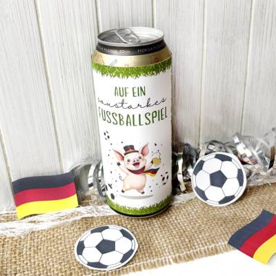 Witziges Bierflaschenetikett Fußball WM – Geschenkidee für Fans, Freunde & Kollegen – PDF Druckvorlage für Dose & Flasche