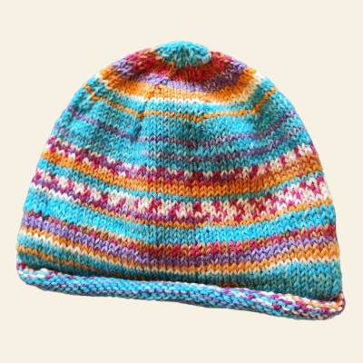 Babymütze handgestrickt | Farbverlauf | Größe 50–68 | Geschenk zur Geburt