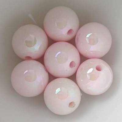 20 UV Pastell Regenbogen Acrylperlen 16mm opak blassrose