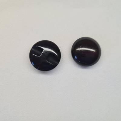 Knopf 18mm Öse flach Kuppelknopf Schwarz