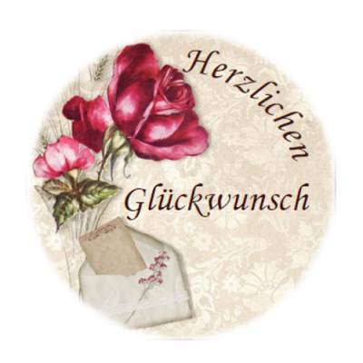 Digitale Sticker Vorlage: Glückwunsch, 24 runde Etiketten (4cm) | Für Avery L3415 oder Motivstanzer zum Ausdrucken