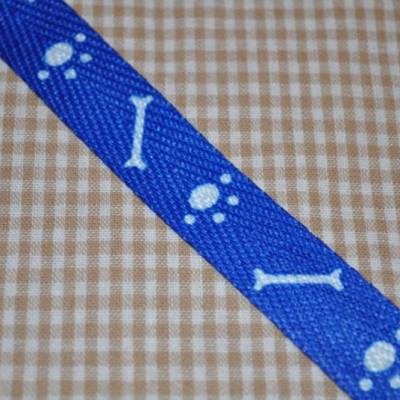 Gurtband 17 mm Tatzen/Knochen blau