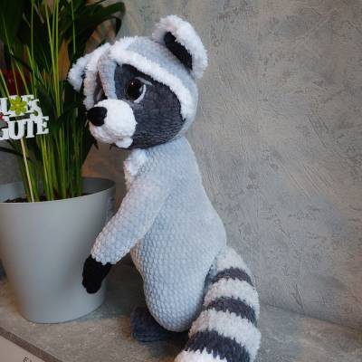 Waschbär. Plüschtier. Kuscheltier. Plüschbär. Gehäkeltes Spielzeug. Gehäkelter Bär. Geburtstagsgeschenk. Exklusiv. Gesch