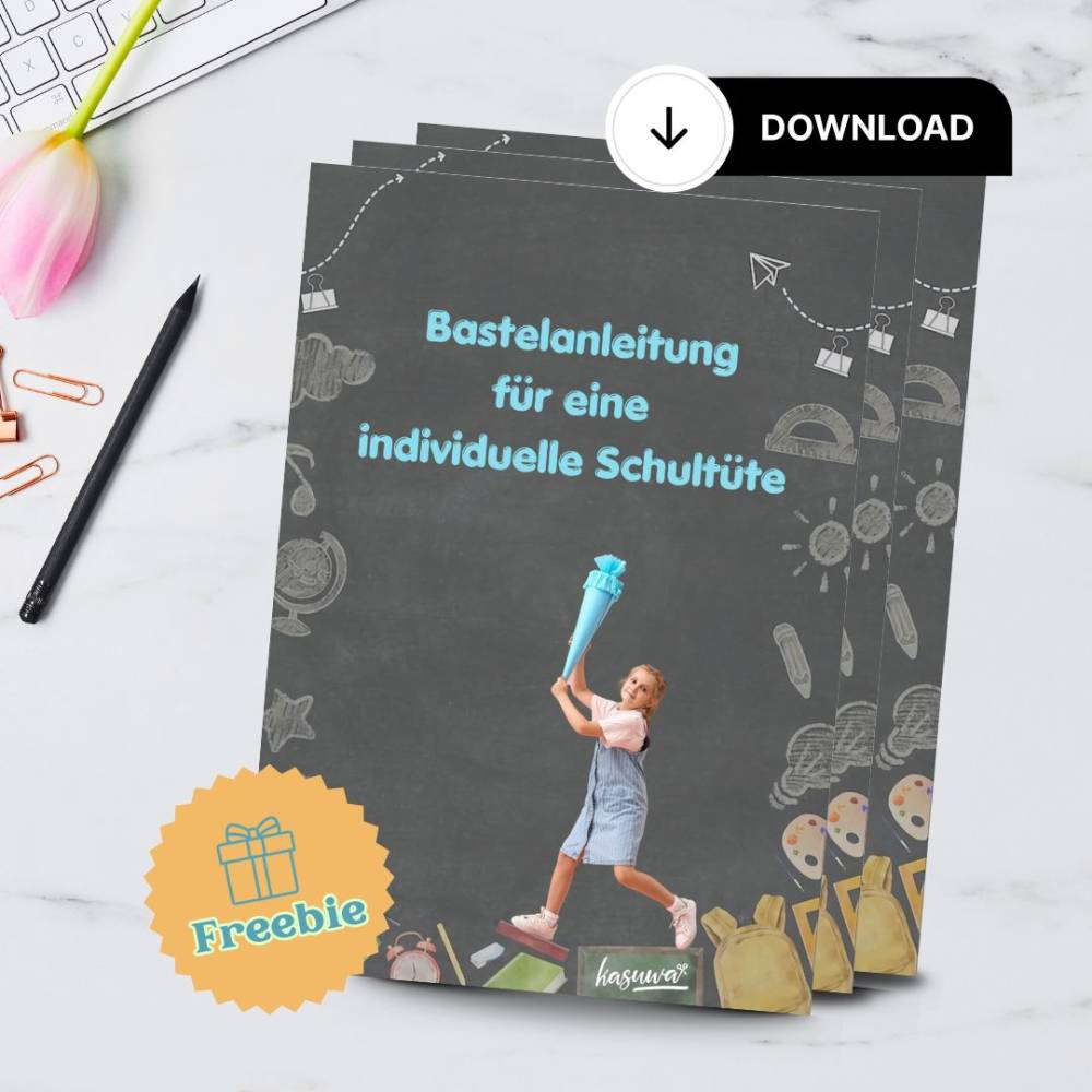 Bastelanleitung für eine Schultüte  - Download zum Ausdrucken Bild 1